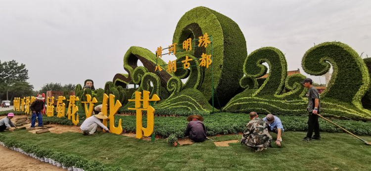 慶祝中國***成立100周年立體花壇